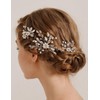 Wekicici Crystal Bride Wedding Hair Pins Floral Pearl Flower Hair