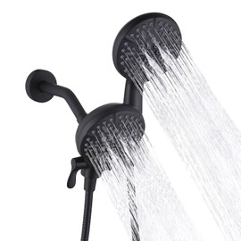 COXOVAY Dual Shower Head Combo Set High Pressure Luxury Double Shower Heads with Rain Shower Sprayer 3-Way Shower Heads with Handheld Spray Combo, Matte Black