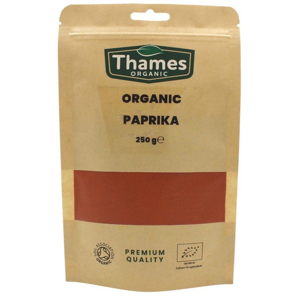 Organic Paprika-Certified Organic, Non-GMO, Vegan, No Additives, No Preservatives, Resealable Bag by Thames Organic 100g