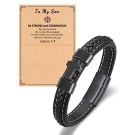 D Dongjiangjin Gift Son Gifts, Birthday Gifts for Son Adult from Mum Son Cross Bracelet