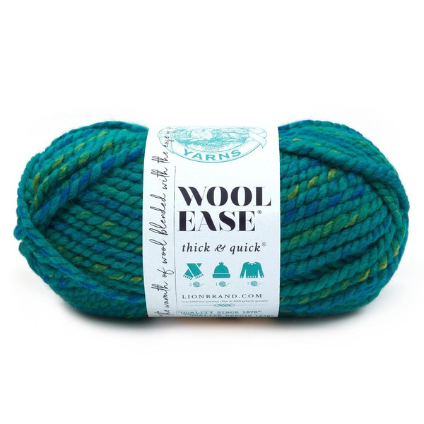 Lion Brand Yarn Company 640-550 Wool-Ease Thick & Quick Yarn, Bluegrass