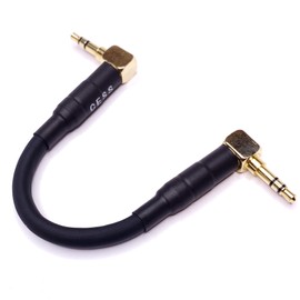 CNCESS CESS-067 Cable de conexión blindado de audio corto de 3,5 mm para apilar DAP y amplificador, ángulo recto de 3 pulgadas