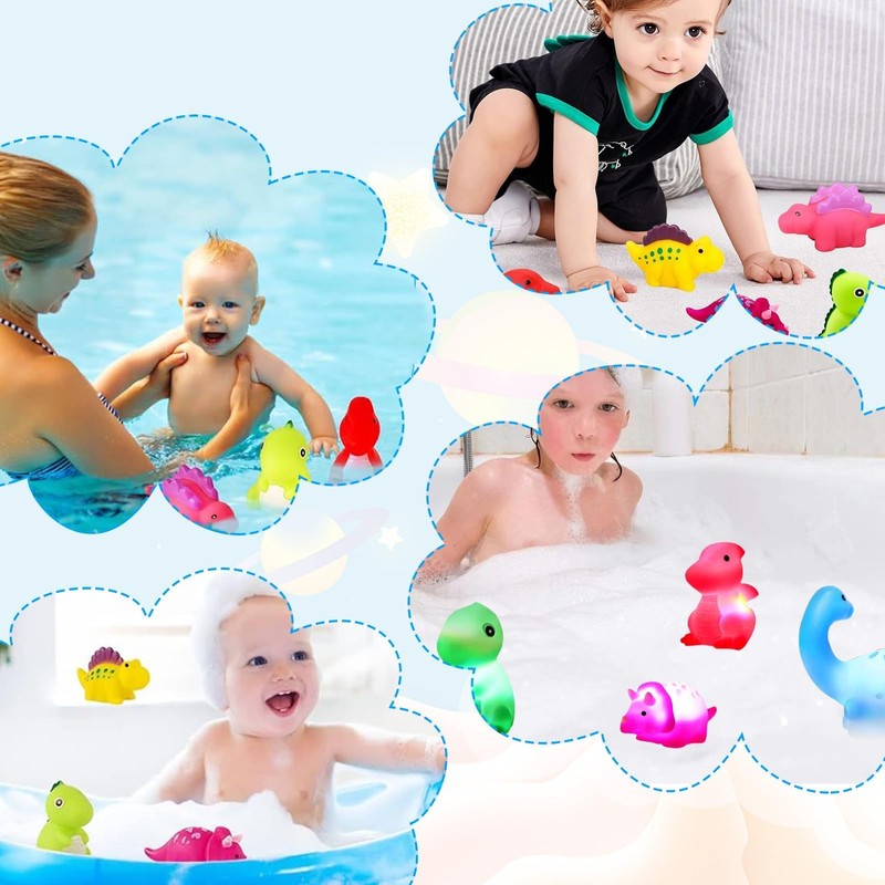 Pack of 6 Dinosaur Bathtub Toy Baby, Dinosaur Floating Bath