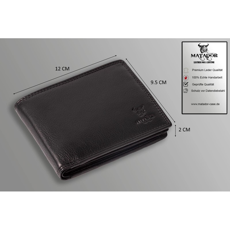 MATADOR® Men's Wallet with TÜV-Approved RFID/NFC Protection, black, Vintage