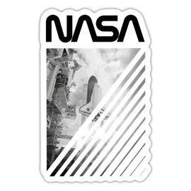 Spreadshirt NASA Space Shuttle Start Sticker, 10 x 10 cm, Matte White