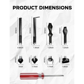 10PCS Drain Snake Cutter and Drain Auger Cutter Kit with Glove Fit for RIDGID C8 Drain Snake Cable 62270/Heavy Duty Cutter/Augers Fit for RIDGID 5/16", 3/8", 5/8" Segmented Drain Cables