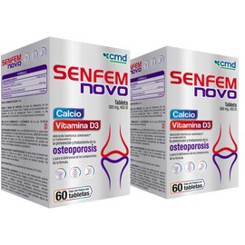 CMD - SENFEM NOVO - Calcio y Vitamina D3 - Medicamento Vitamnico - 2 Cajas con 1 Frasco de 60 tabletas cu                                             