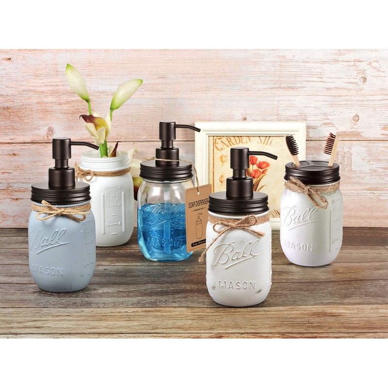 Komashr Mason Jar Bathroom Accessories Lids Set(4pcs) - Jar Not
