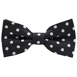 Carahere Boys Handmade Pre-Tied Classic Polka Dot Bow Ties Black