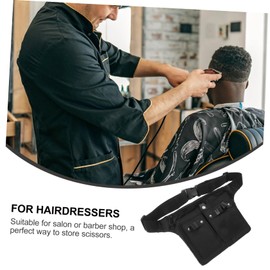 Beavorty Professional Barber Scissors Pouch Durable Soft Hairstylist Waist Bag Portable Salon Tool Holder for Hairdressers Easy to Clean Compact Design Black