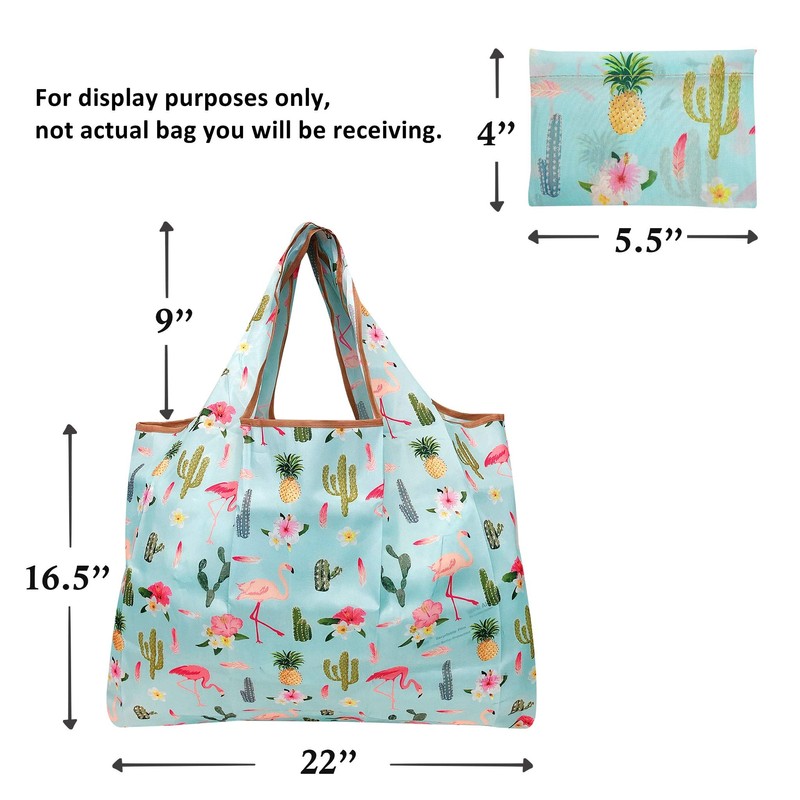allydrew Large Foldable Tote Nylon Reusable Grocery Bag, Wild Cat
