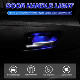 Powerty LED Light for Toyota Corolla 2020-2025 / Corolla Cross 2022-2025 Inner Door Handle Bowl Mood Lighting Decorative Interior Lamp 4PCS Blue (Not Fit 2022 Corolla XSE Apex)