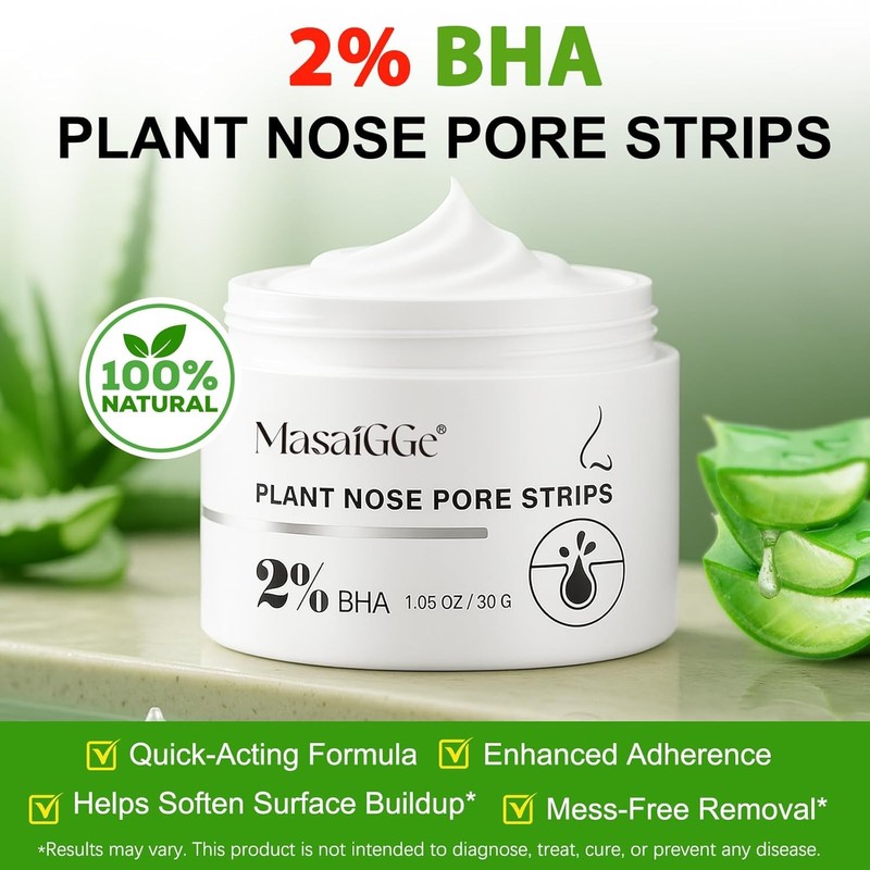 Blackhead Remover Mask 2% BHA Peel Off Kit for Nose