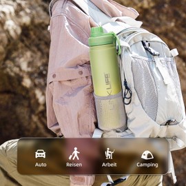 Ribelli Thermos Flask, Stainless Steel, 700 ml, Leak-Proof, Water Bottle with Handle, BPA-Free, Water Bottle for Sports, Fitness, Outdoor, School, Green