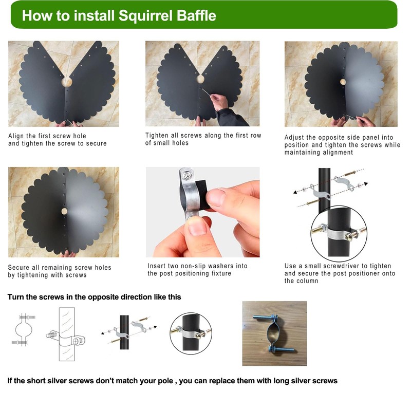 Btfcrochook Squirrel Proof Baffle for Bird Feeder Pole, 16 Inch