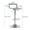 NOBPEINT Contemporary Chrome Air Lift Adjustable Swivel Bar Stool (2