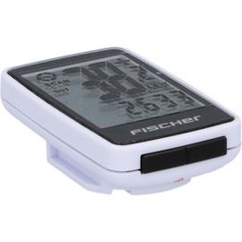 FISCHER Wireless Slim Bicycle Computer, Bicycle Speedometer, Multifunction Bicycle Computer, Wireless, 24 Functions, White