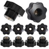 HSeaMall Star Grip Nut M6 Star Grip Screw Black Star