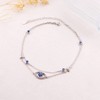 Flyow Anklet for Women 925 Sterling Silver Blue Evil Eye