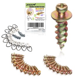 Ansoon Double-Headed Bear Claw Wall Picture Hooks, 4-in-1 Picture Drywall Hanging Screw for Pictures, D-Rings, Sawtooth, Wire, Keyholes for Hanging and Mounting (Color Zinc, 20 Pack+D-Ring)