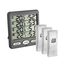 TFA-Dostmann radio-thermo-hygrometer, climate monitor TFA 30.3054, room climate control.
