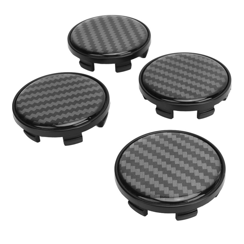 4pcs Wheel Center Caps Plastic Universal Carbon Fiber Style Center