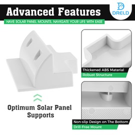 DRELD 2Pcs Side Mounting Bracket Solar Panel - Rectangle Solar Panel Mounting Parts for Boat, Caravan, RV, Yacht Solar Panel Installation (White)