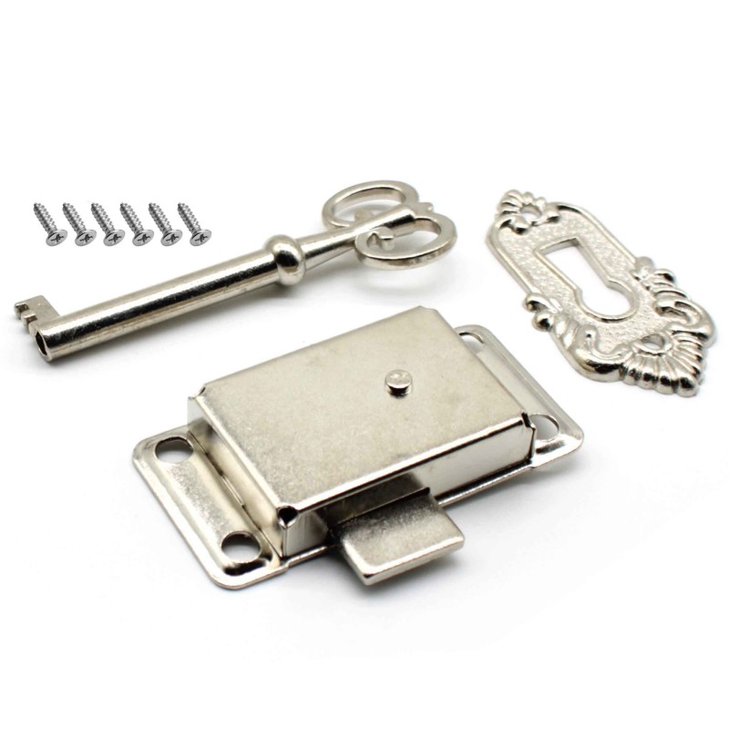 LBTODH Silver Antique Lock with Mounting Screws