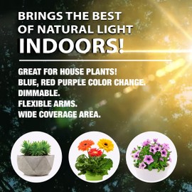 Bell+Howell Growburst 24” Indoor Plant Growing Lamp with 8 Brightness Settings, 3 Light Modes Including Full Spectrum UV Light As Seen On TV
