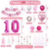 Sweet 10th Birthday Decorations for Girls, Pink and White 10