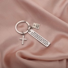 BAUNA Pastor Gifts Christian Keyring Thanking God Gifts for Minister Pastor