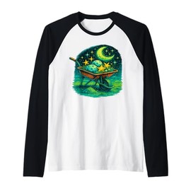 Celestial Landscaping – Cosmic Garden, Astral Bloom, Surreal Raglan Baseball Tee