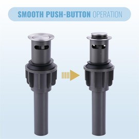 ALEASHA Bathroom Sink Drain Stopper, Brushed Nickel Sink Stopper Bathroom Drain, Pop Up Drain Stopper for Bathroom Sink, Sink Drain with Overflow…