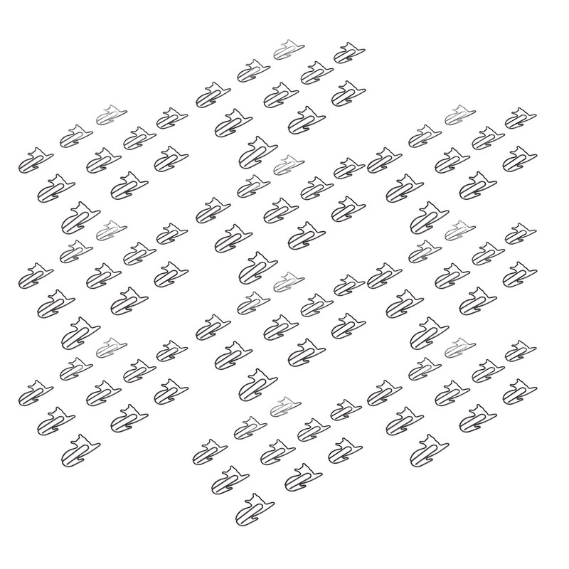 100pcs Cat Shape Paper Clips Increased Slip Resistance Rustproof Metallic