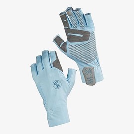 BUFF Aqua+ Gloves, UPF 50 Sun Protection, Lightweight, for Outdoor Activities, Key West Sky, M