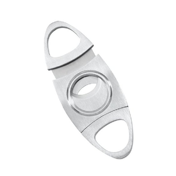 Visol "Iskay" Stainless Steel Double Blade Metal Cigar Cutter, Chrome