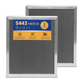 5443 Dehumidifier Filter MERV 8 Washable 10x12x1 Compatible with Whole-House Dehumidifiers Models 1830 1850 1852 and Ventilation Models 8191 8192 Replacement Filter 2 Packs