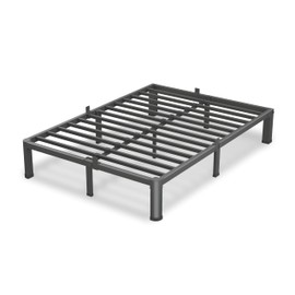 VIPSHOW 7 Inch Full Size Bed Frame, 3500Lbs Heavy Duty Metal Platform with Round Corner Legs Mattress Slide Stopper, Steel Slat Support No Box Spring Needed, Noise Free, Non-Slip, Easy Assembly