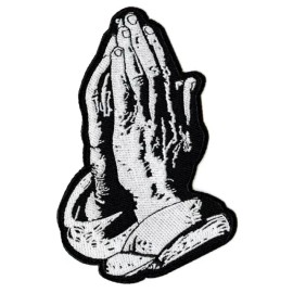 Nixon Thread Co. Praying Hands Patch | Religious Christian | Embroidered Iron On | Small 5"
