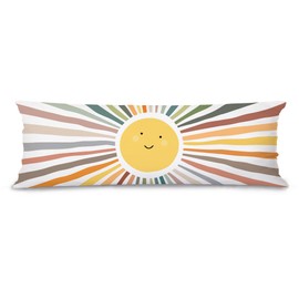 Nipil Boho Cute Sun Sunshine 20x54 inches Body Pillow Decorations Cover Case, Cute Boho Sun Sunshine Decorative Long Hug Pillow Cases for Girls Room Kids Room Bed Couch