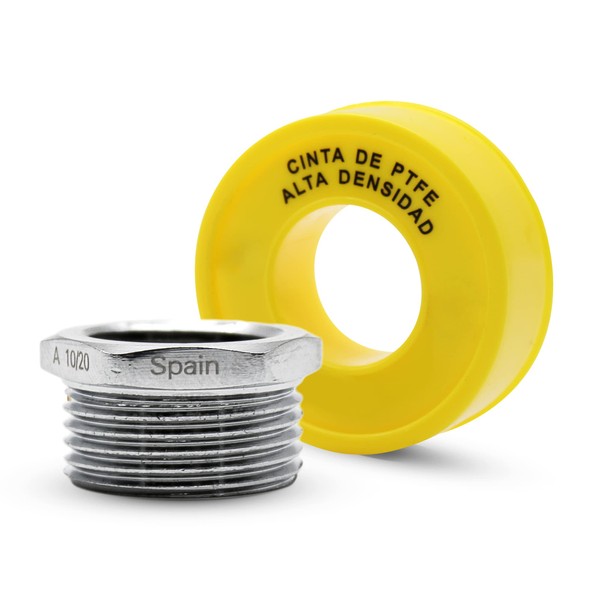 DOJA Barcelona Reducer Chrome-Plated Brass + Teflon 1/2 Inch x