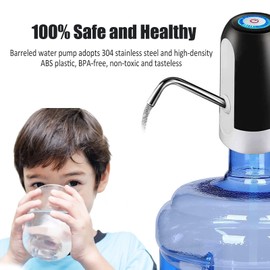 5-Gallon Water Bottle Dispenser, Electric Drinking Portable Intelligent Water Dispenser, Universal USB Charging Water Bottle Pump for Homes, Offices, Kitchens(Black)