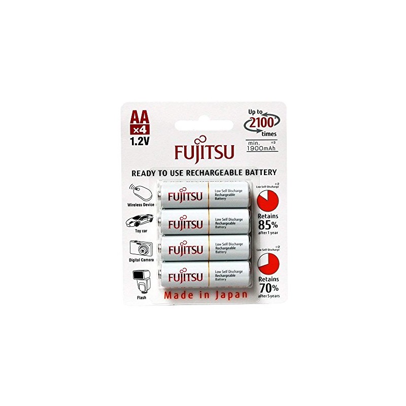 Fujitsu nickel-metal hydride rechargeable battery (blister pack) AA 1.2V 4-pack