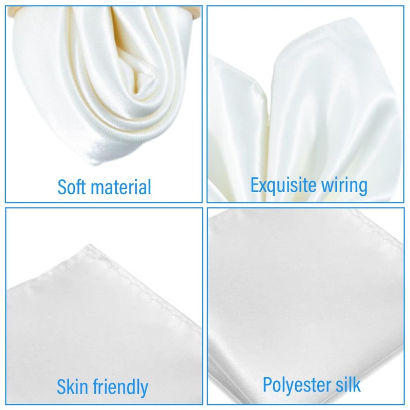 WeddHuis 2 Pack Plain Handkerchiefs, Size 22 x 22 cm,