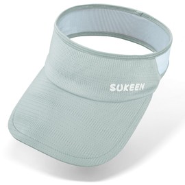Sukeen Quick-Drying Sun Cap Women's Visor Cap Children, UV Protection Sun Shield Visor 5-12 Years Girls Boys Cool Elastic Visor with Sweat-Absorbing, Breathable Sweatband, lightgrey