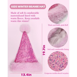 Hikkcos Christmas Glitter Santa Hat Sequin Santa Hat Bling Glittery Sparkly for Adults New Year Xmas Festival Party