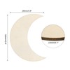PATIKIL 4"x1.5" Wooden Moon, 50 Pack Unfinished Wood Moon Blank