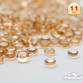 PMLAND Acrylic Flat Marbles, Pebbles, Beads 3500+ Pcs 6 mm in Diameter for Vase Fillers, Brush Holder, Party Table Scatter, Wedding, Decoration, Crafts - Rose Gold