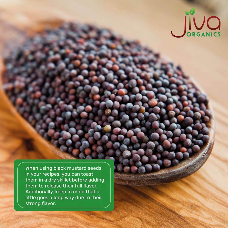 Jiva Organics Organic Black Mustard Seeds 7oz - Non-GMO, Gluten