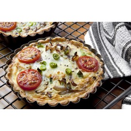 Patisse Nonstick Silver Top Flan Tin with Loose Base, Silver Grey